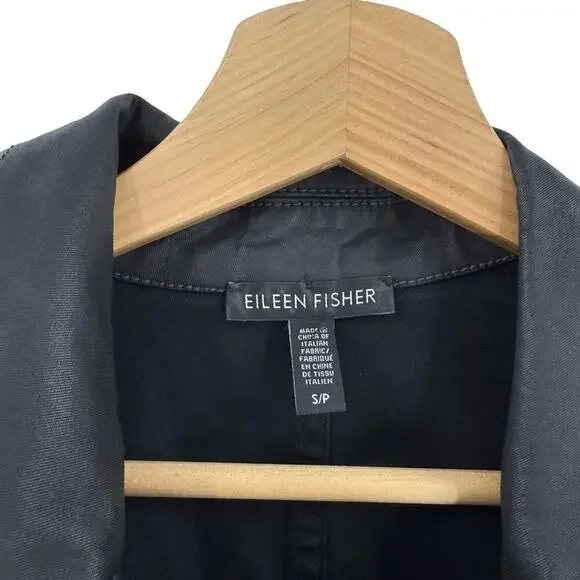 Eileen Fisher Organic Cotton Moto Jacket Sz S Black - Picture 6 of 9